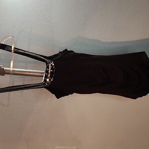 Sleeveless Sequin And Silver Chain Top